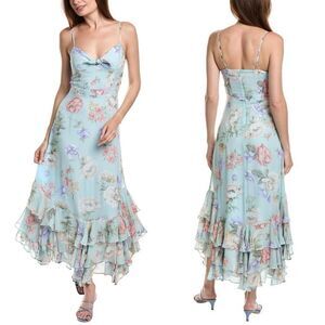 Yumi Kim Blue Carmela Maxi Wedding Dress FLAWED L